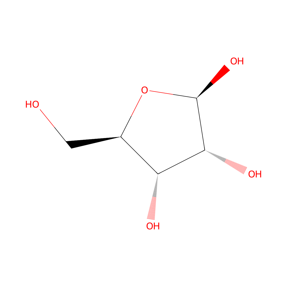 beta-D-Ribose molecular structure, CAS 36468-53-8