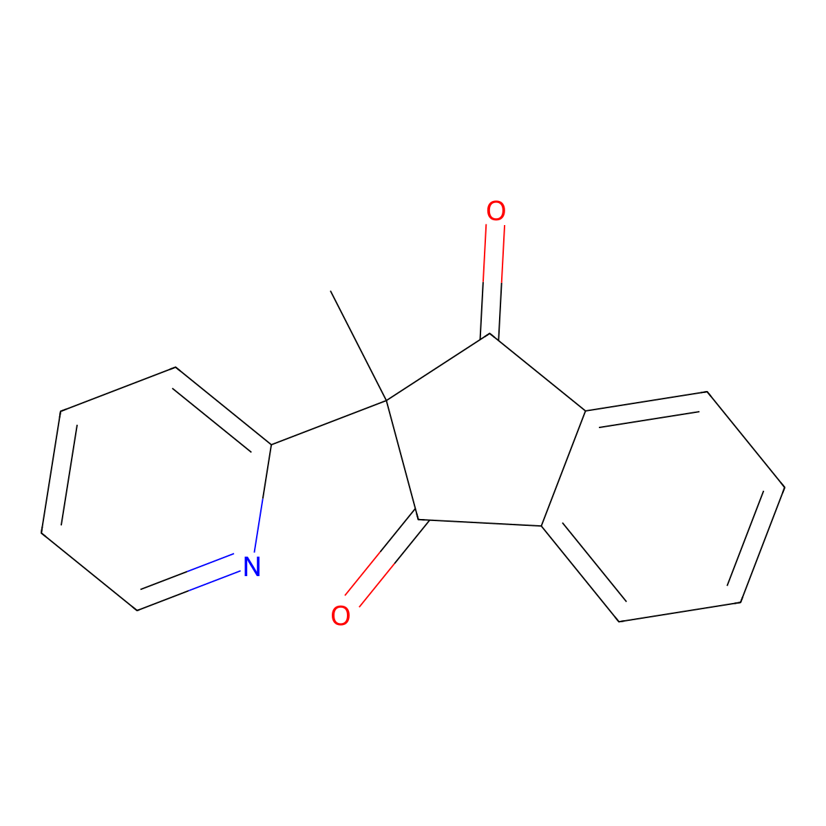 2-Methyl-2-(pyridin-2-yl)-1h-indene-1,3(2h)-dione molecular structure, CAS 36469-01-9