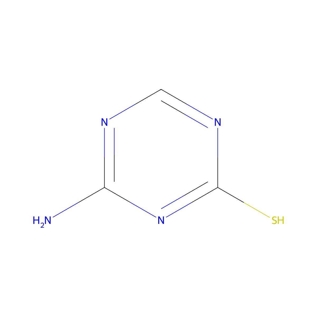 4-Amino-1,3,5-triazine-2-thiol molecular structure, CAS 36469-86-0