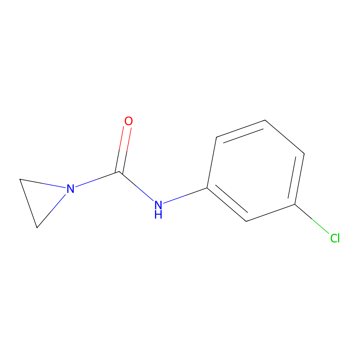 1-Aziridinecarboxamide, N-(3-chlorophenyl)- molecular structure, CAS 3647-19-6