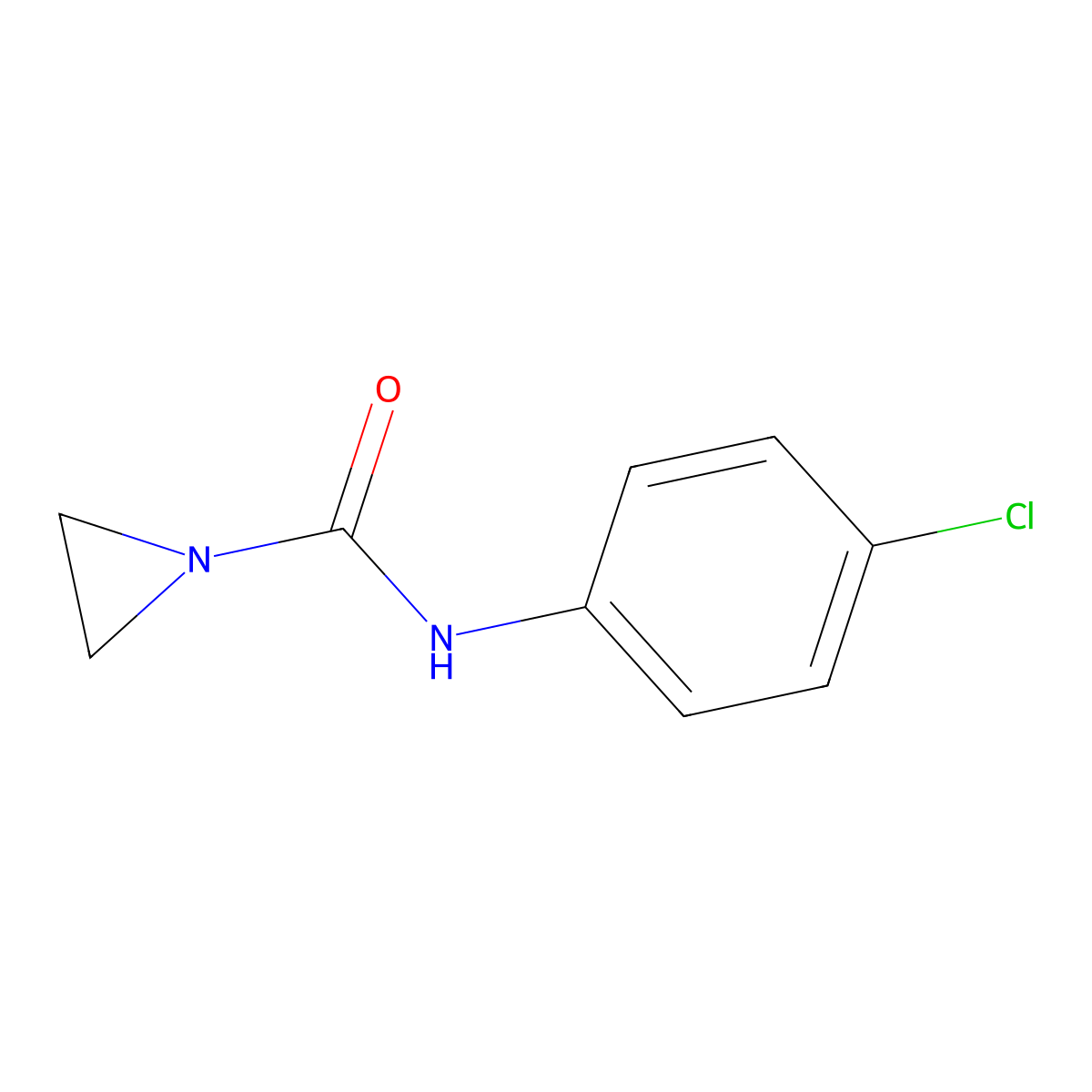 1-Aziridinecarboxamide, N-(4-chlorophenyl)- molecular structure, CAS 3647-20-9