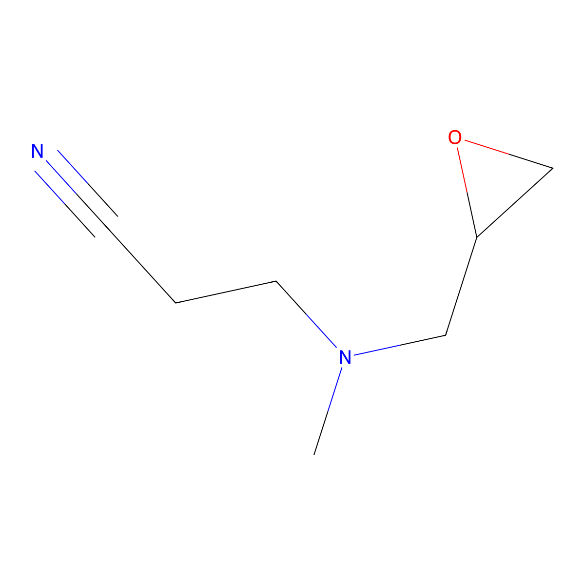 3-{Methyl[(oxiran-2-yl)methyl]amino}propanenitrile molecular structure, CAS 3647-35-6