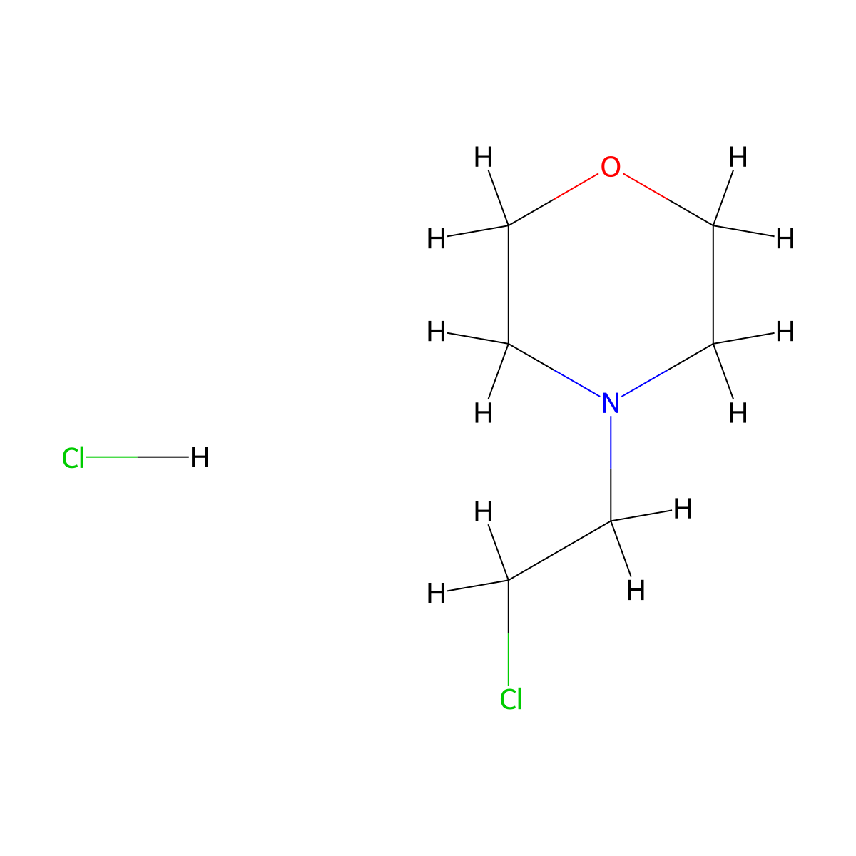 Morpholine, 4-(2-chloroethyl)-, hydrochloride (1:1) molecular structure, CAS 3647-69-6
