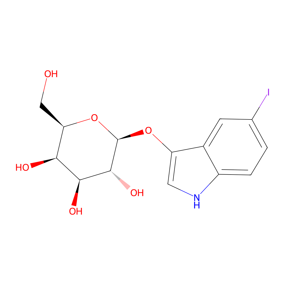 5-Iodo-3-indolyl-beta-D-galactopyranoside molecular structure, CAS 36473-36-6