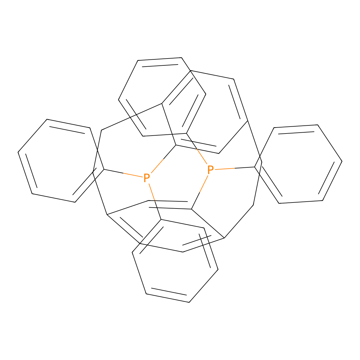 (R)-4,12-Bis(diphenylphosphino)-[2.2]paracyclophane , (R)-Phanephos molecular structure, CAS 364732-88-7