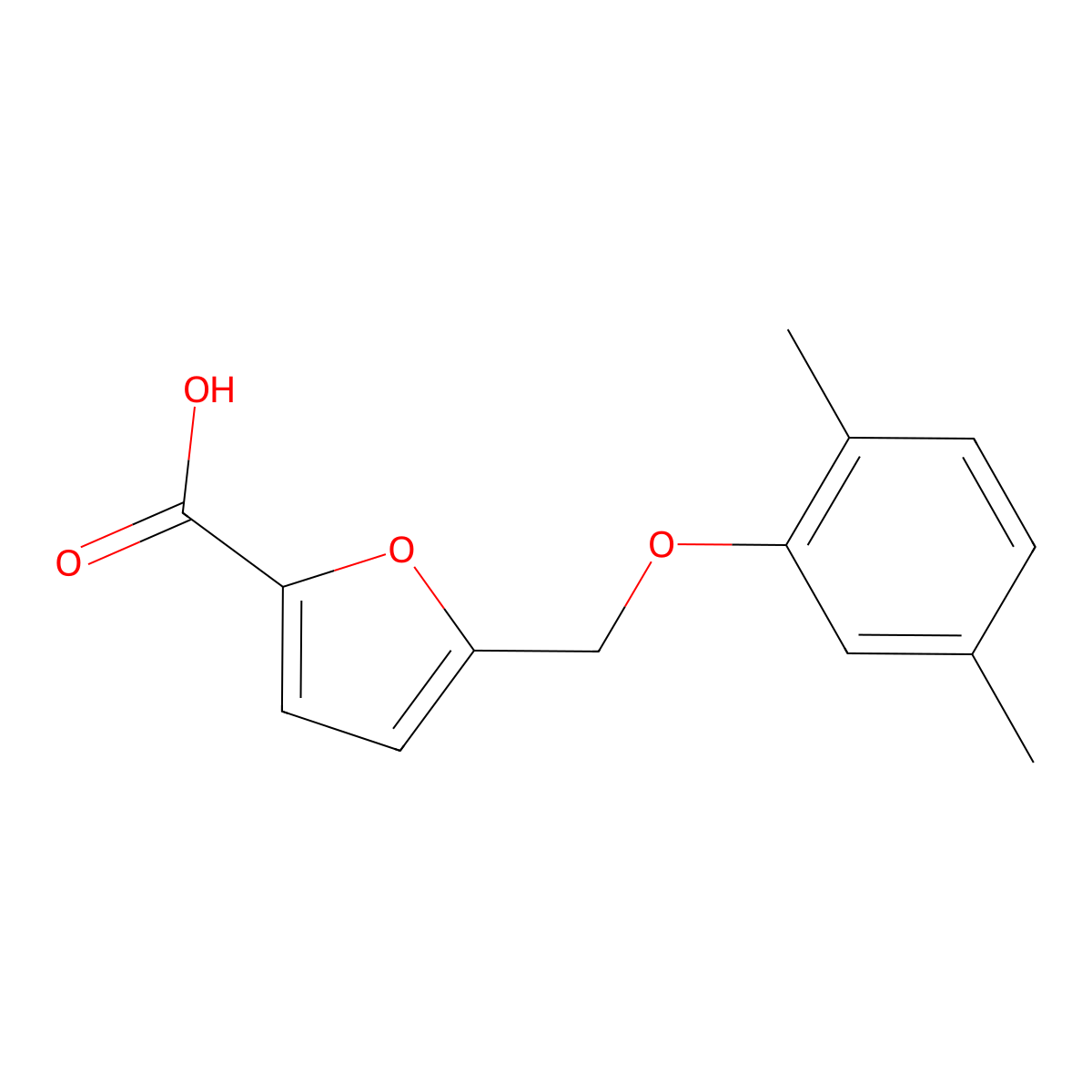 5-[(2,5-Dimethylphenoxy)methyl]furan-2-carboxylic acid molecular structure, CAS 364736-60-7