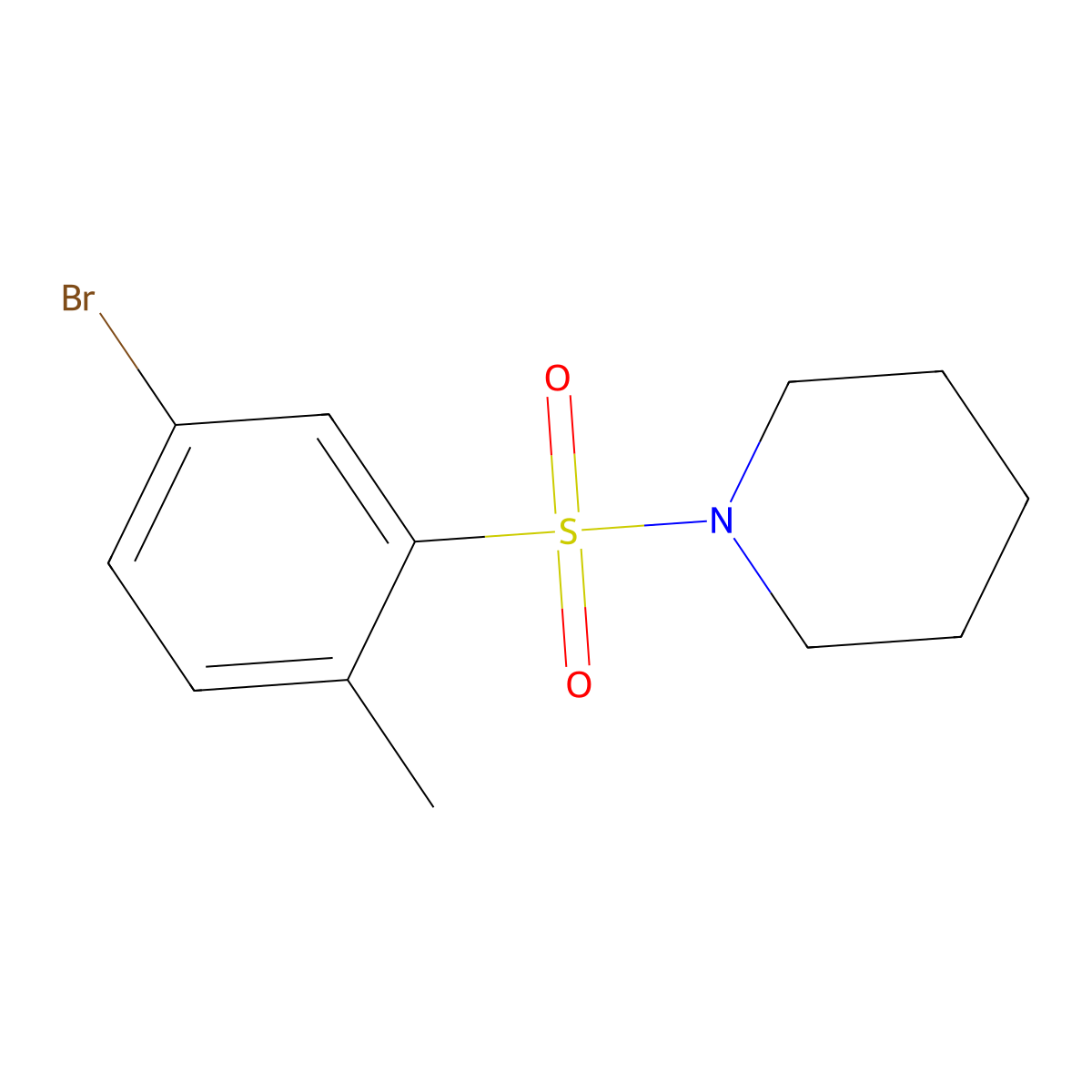 1-(5-Bromo-2-methylphenyl)sulfonylpiperidine molecular structure, CAS 364736-61-8