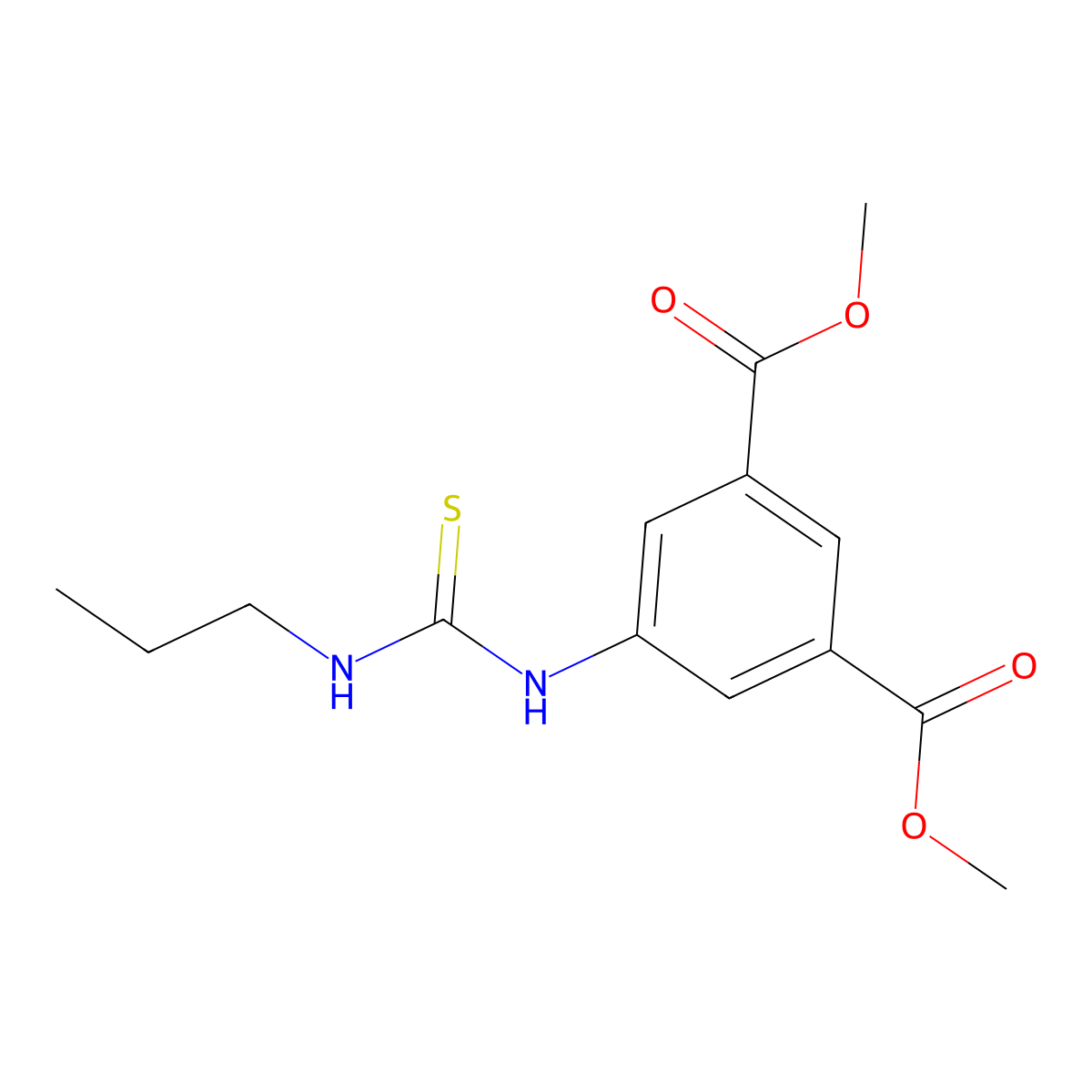 Dimethyl 5-[(propylcarbamothioyl)amino]benzene-1,3-dicarboxylate molecular structure, CAS 364736-74-3