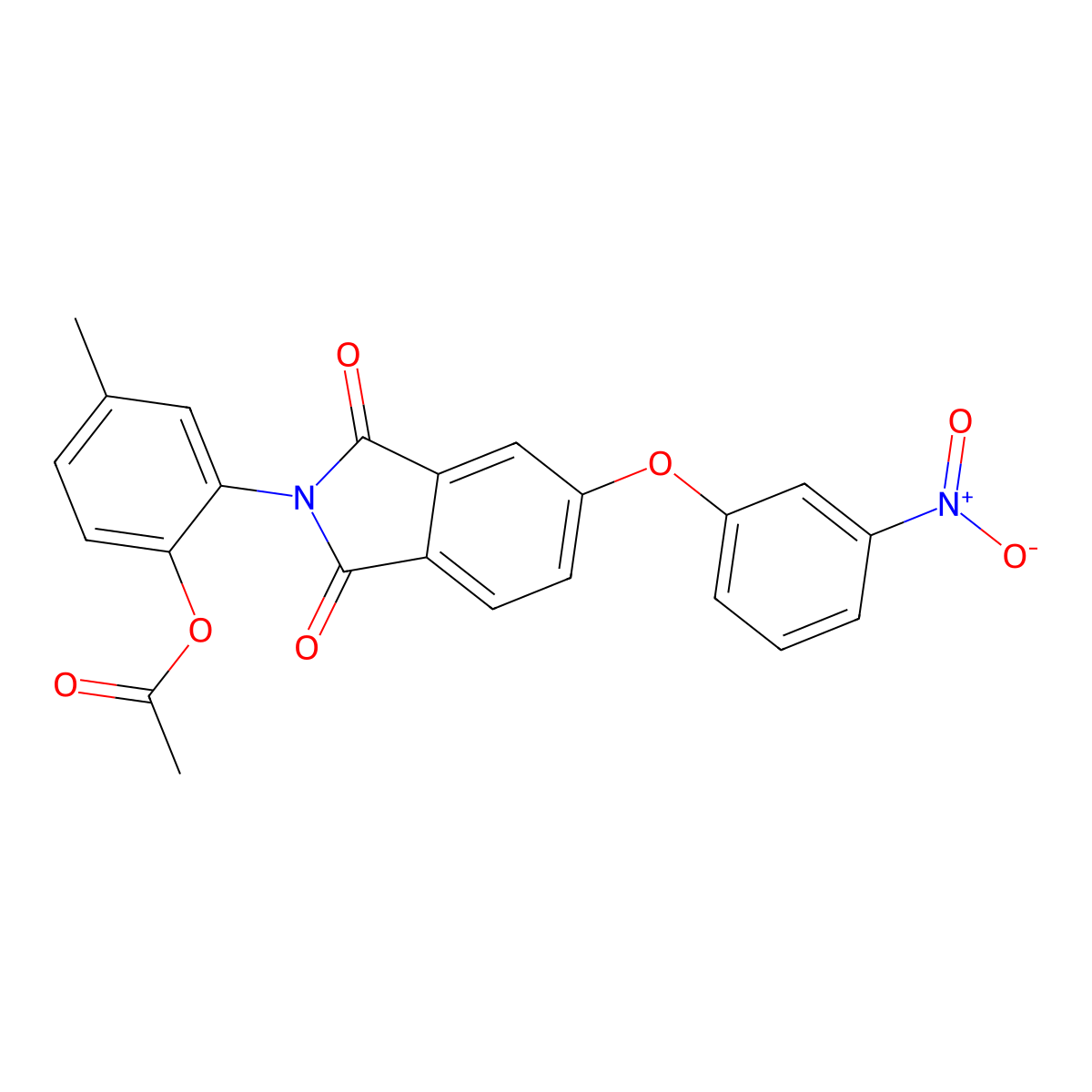 4-methyl-2-[5-(3-nitrophenoxy)-1,3-dioxo-1,3-dihydro-2H-isoindol-2-yl]phenyl acetate molecular structure, CAS 364736-93-6