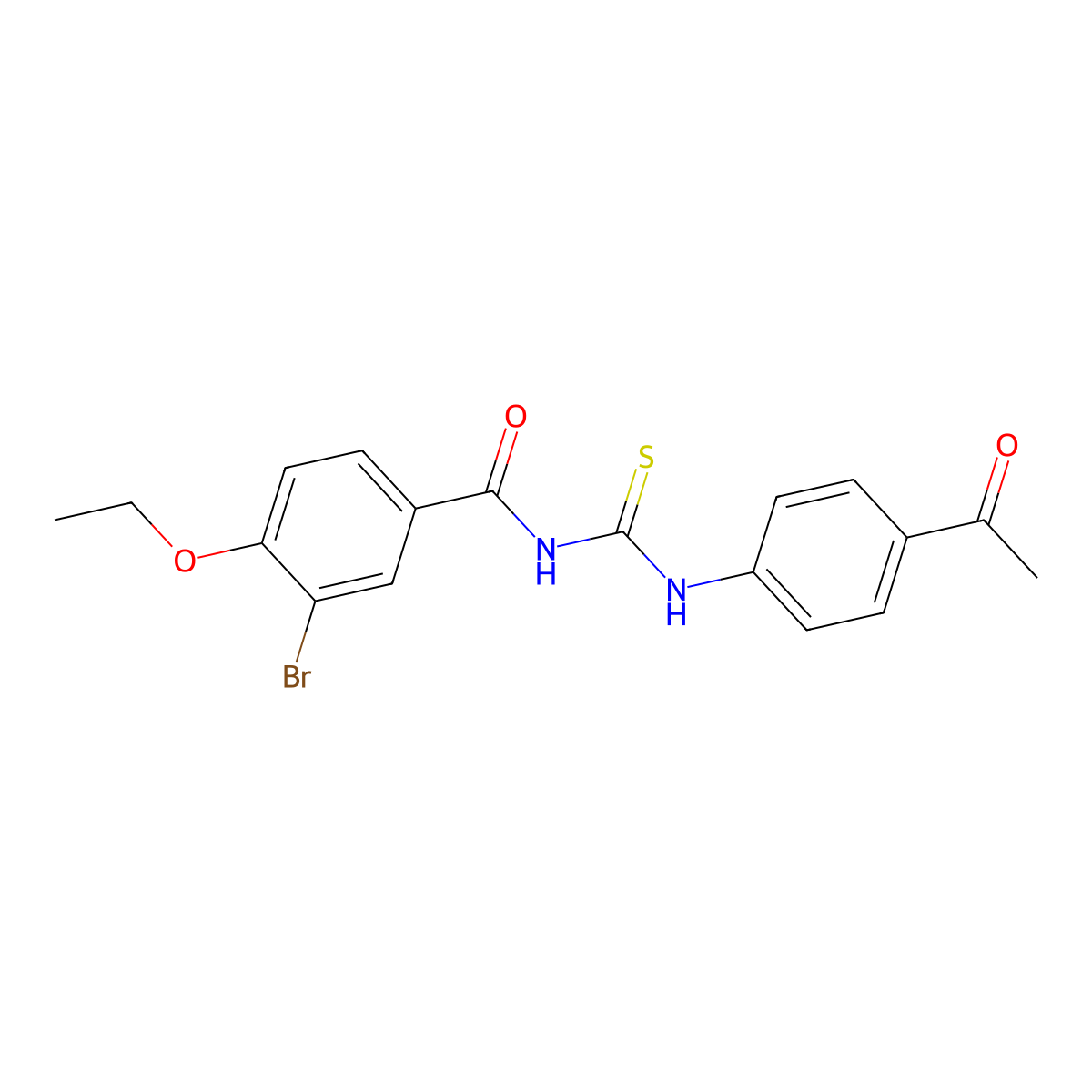 N-[(4-acetylphenyl)carbamothioyl]-3-bromo-4-ethoxybenzamide molecular structure, CAS 364737-05-3
