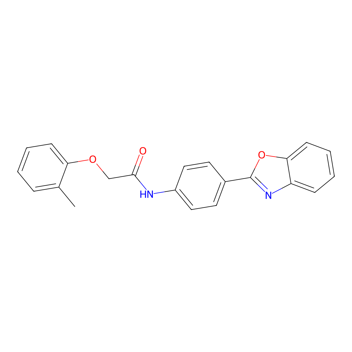 N-[4-(1,3-benzoxazol-2-yl)phenyl]-2-(2-methylphenoxy)acetamide molecular structure, CAS 364737-24-6