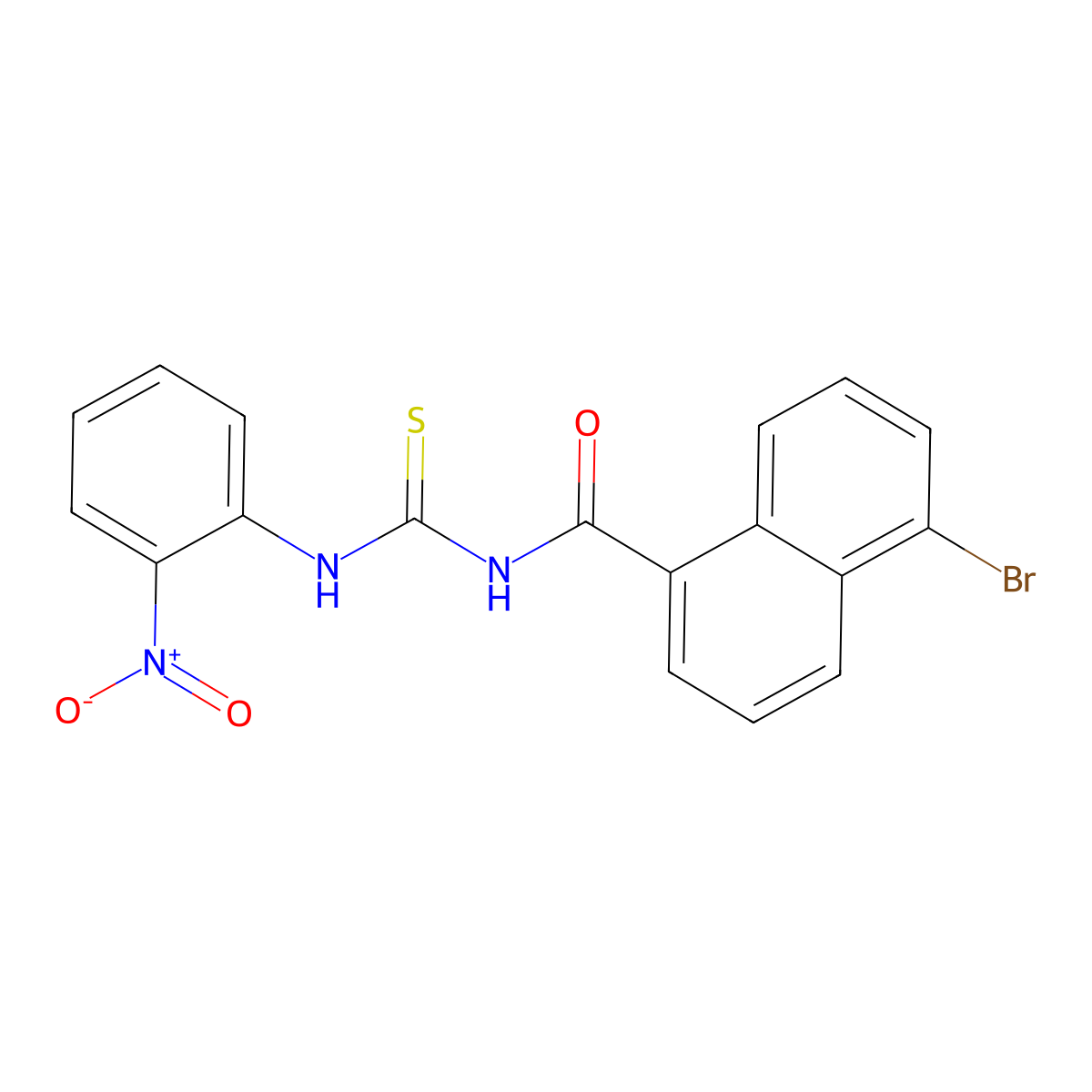 5-bromo-N-[(2-nitrophenyl)carbamothioyl]naphthalene-1-carboxamide molecular structure, CAS 364737-35-9