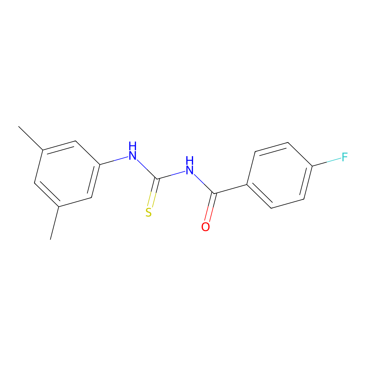 N-[(3,5-dimethylphenyl)carbamothioyl]-4-fluorobenzamide molecular structure, CAS 364737-55-3