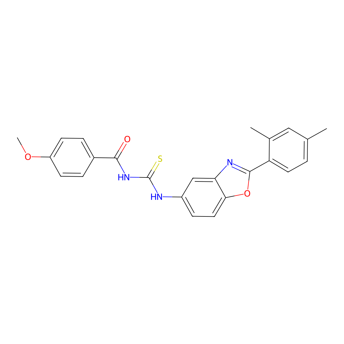 N-[[2-(2,4-dimethylphenyl)-1,3-benzoxazol-5-yl]carbamothioyl]-4-methoxybenzamide molecular structure, CAS 364737-60-0