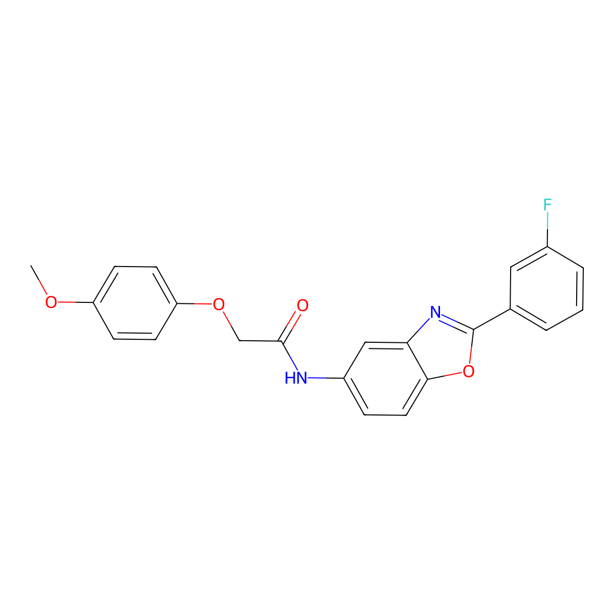 N-[2-(3-fluorophenyl)-1,3-benzoxazol-5-yl]-2-(4-methoxyphenoxy)acetamide molecular structure, CAS 364737-61-1