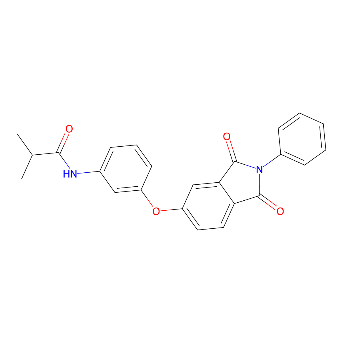 N-[3-(1,3-dioxo-2-phenylisoindol-5-yl)oxyphenyl]-2-methylpropanamide molecular structure, CAS 364738-22-7
