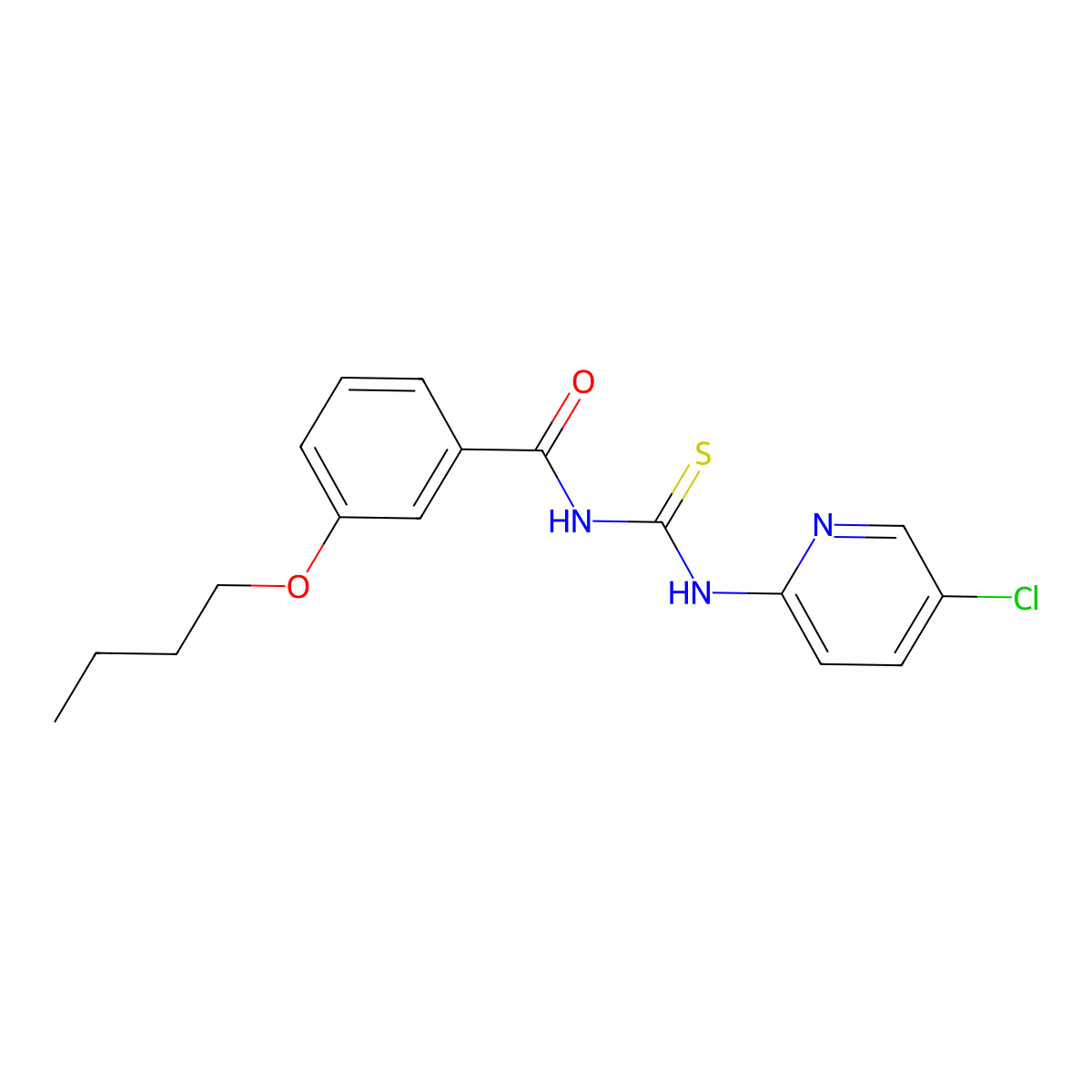 3-butoxy-N-[(5-chloropyridin-2-yl)carbamothioyl]benzamide molecular structure, CAS 364738-81-8