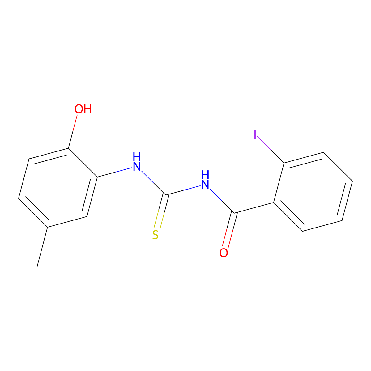 N-[(2-hydroxy-5-methylphenyl)carbamothioyl]-2-iodobenzamide molecular structure, CAS 364739-00-4