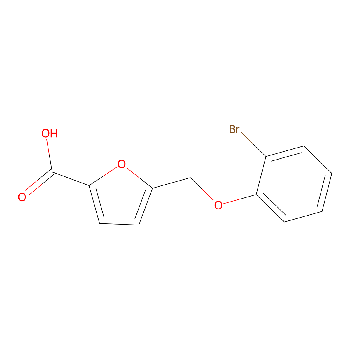 5-((2-Bromophenoxy)methyl)furan-2-carboxylic acid molecular structure, CAS 364739-02-6