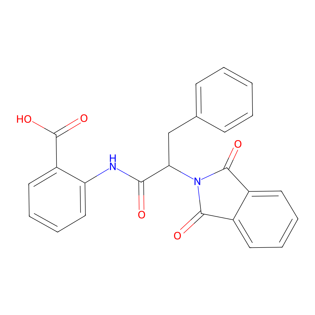 2-{[2-(1,3-dioxo-1,3-dihydro-2H-isoindol-2-yl)-3-phenylpropanoyl]amino}benzoic acid molecular structure, CAS 364739-06-0