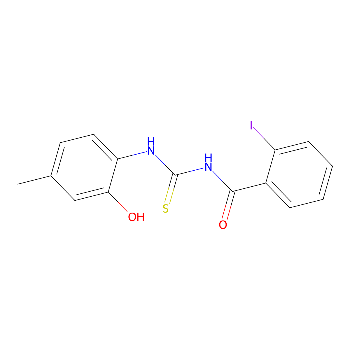 N-[(2-hydroxy-4-methylphenyl)carbamothioyl]-2-iodobenzamide molecular structure, CAS 364739-10-6