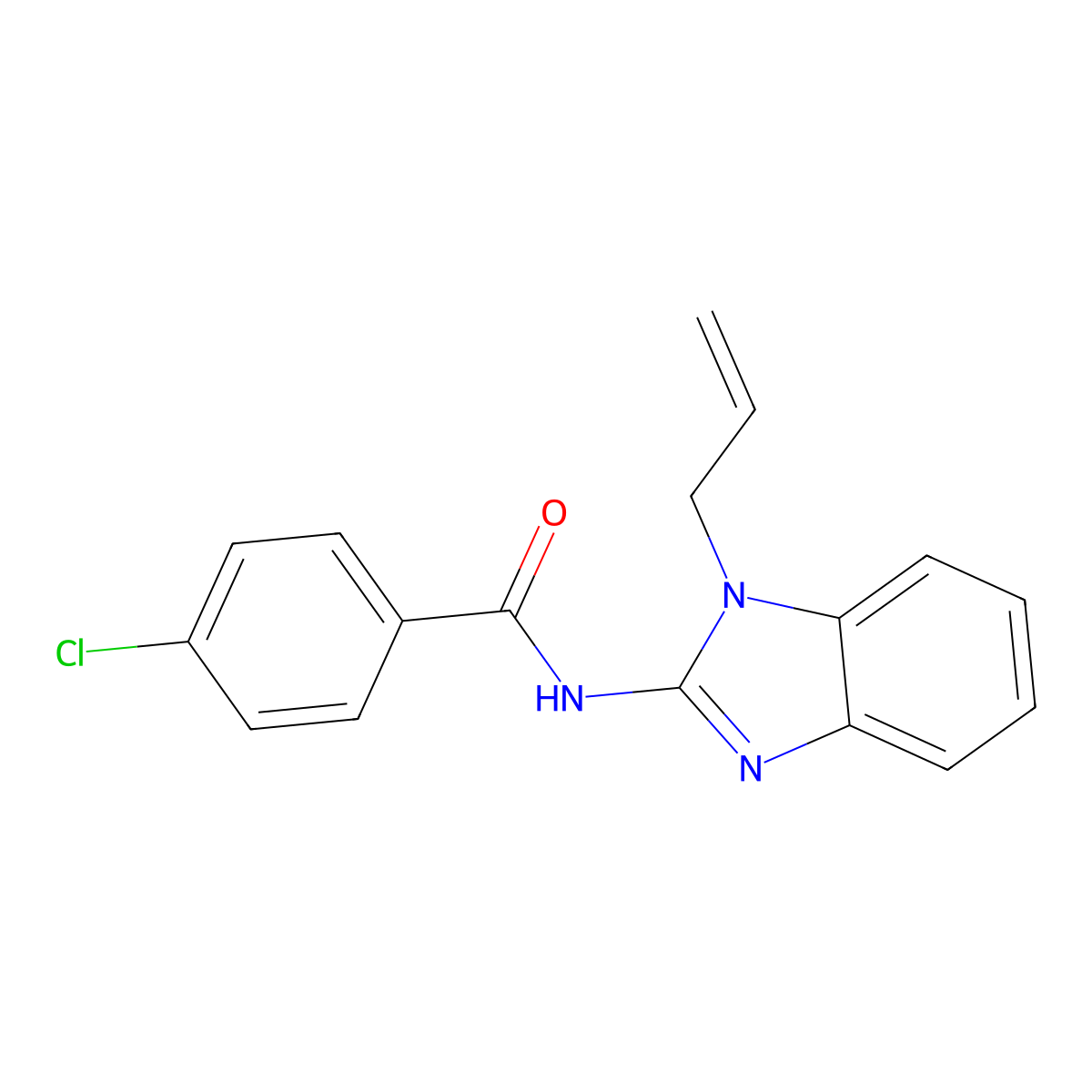 4-chloro-N-(1-prop-2-enylbenzimidazol-2-yl)benzamide molecular structure, CAS 364739-34-4