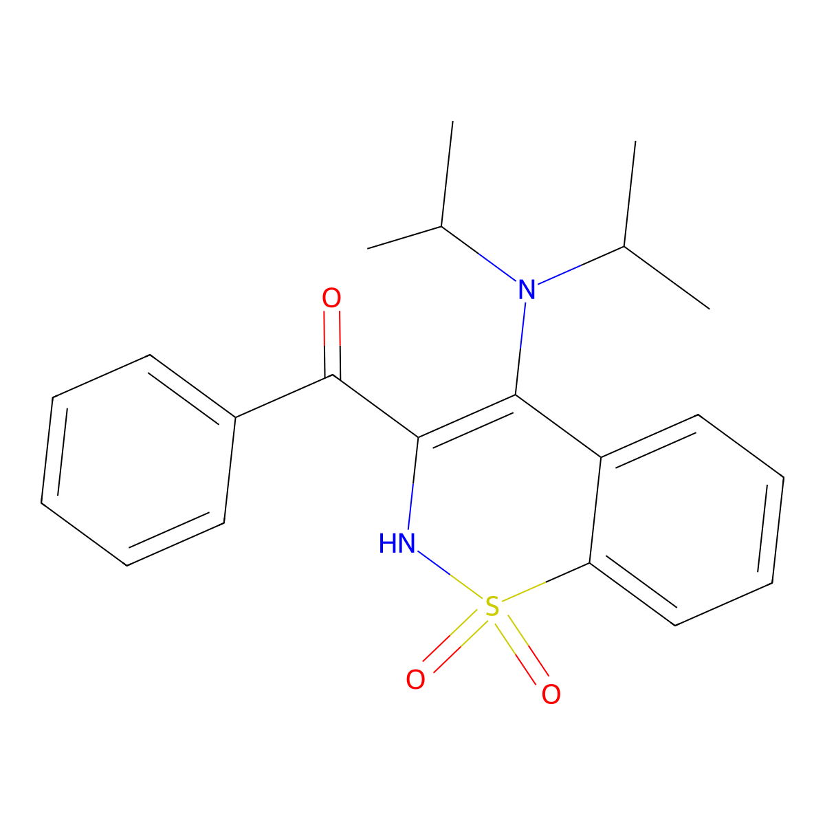 [4-(dipropan-2-ylamino)-1,1-dioxido-2H-1,2-benzothiazin-3-yl](phenyl)methanone molecular structure, CAS 364739-35-5