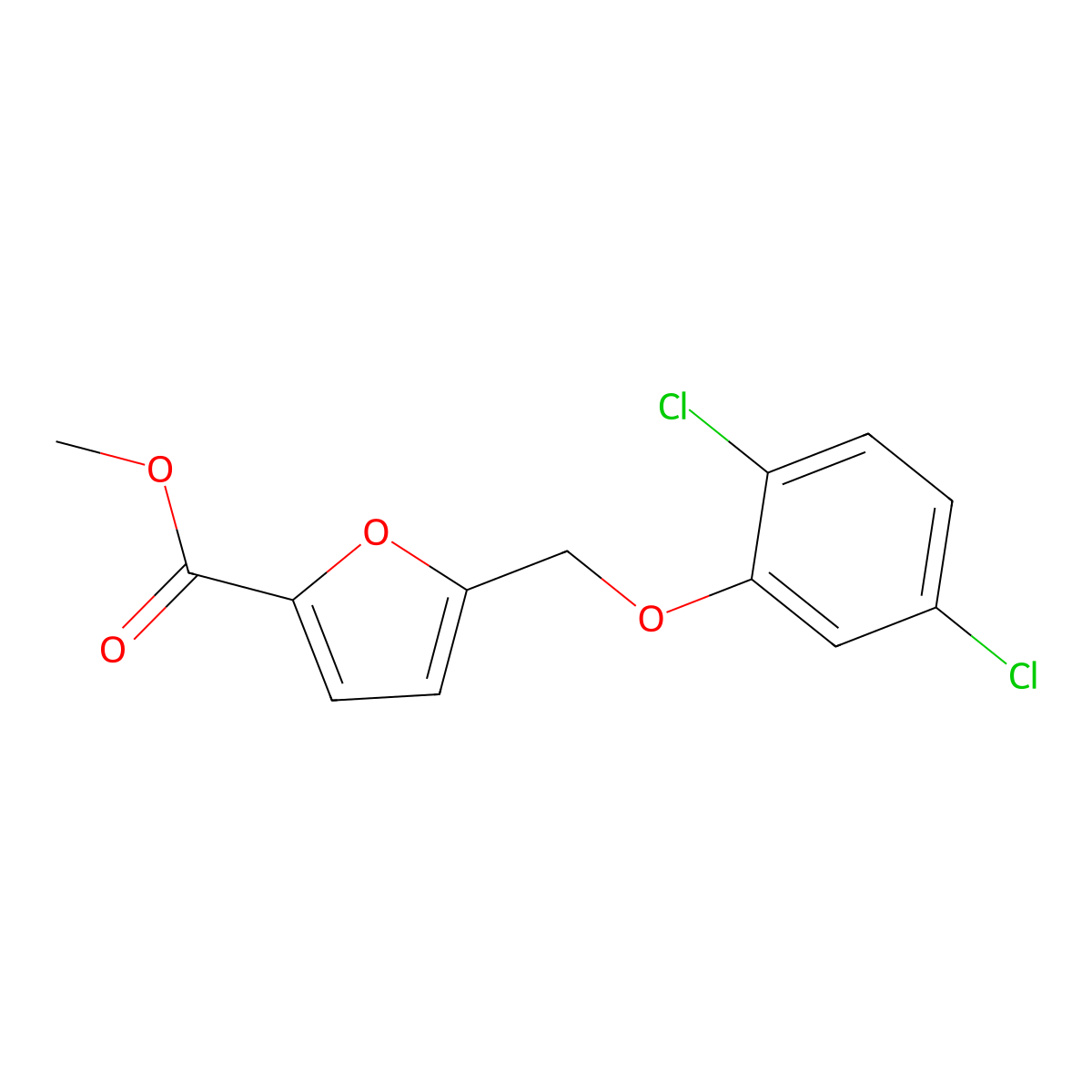 Methyl 5-[(2,5-dichlorophenoxy)methyl]furan-2-carboxylate molecular structure, CAS 364739-46-8