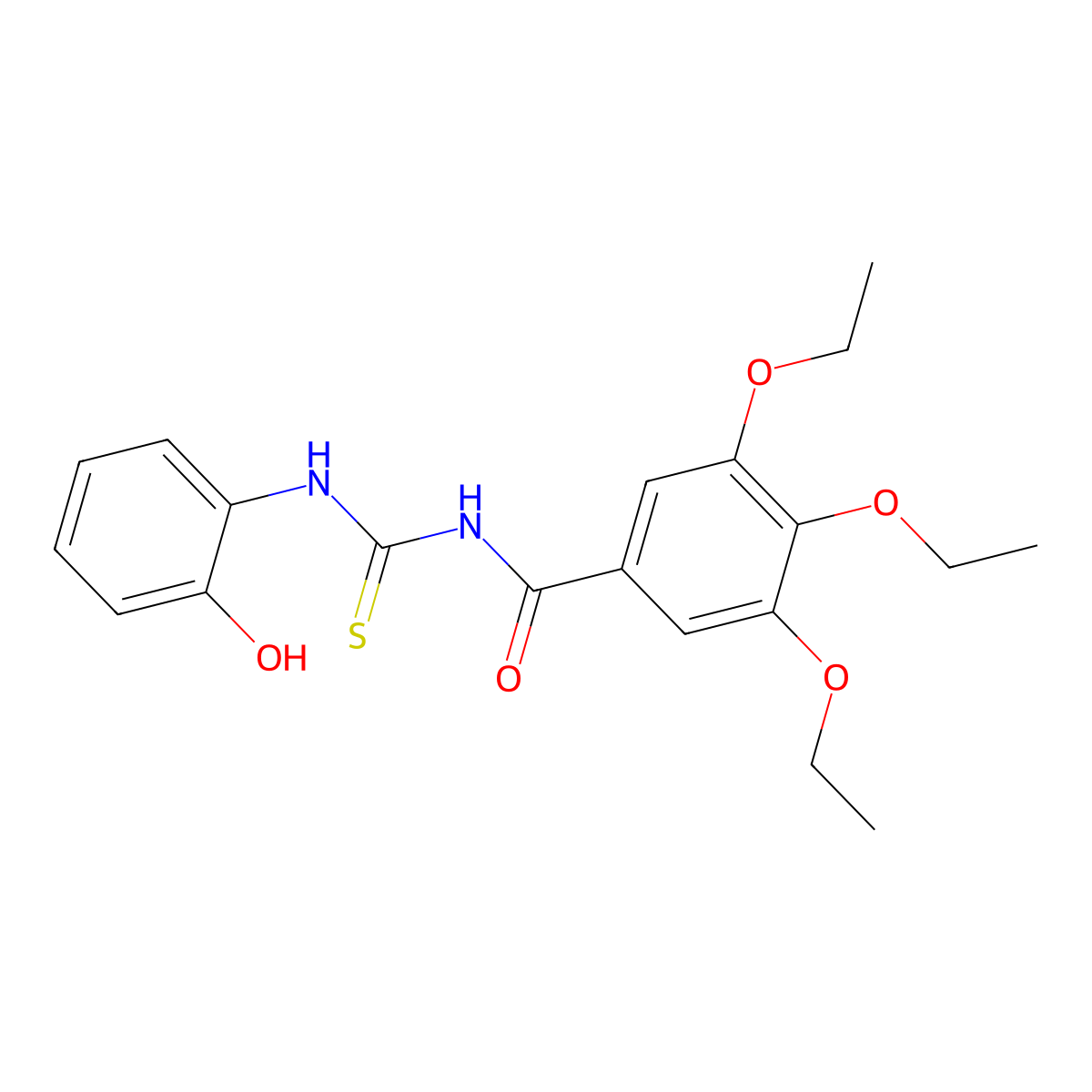 3,4,5-triethoxy-N-[(2-hydroxyphenyl)carbamothioyl]benzamide molecular structure, CAS 364739-48-0