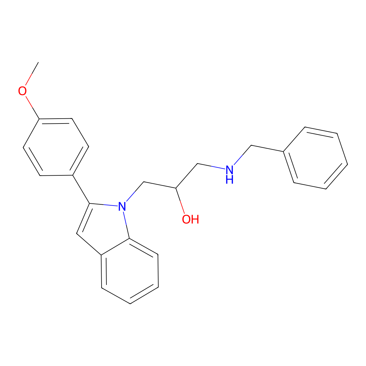 1-(benzylamino)-3-[2-(4-methoxyphenyl)-1H-indol-1-yl]propan-2-ol molecular structure, CAS 364739-58-2