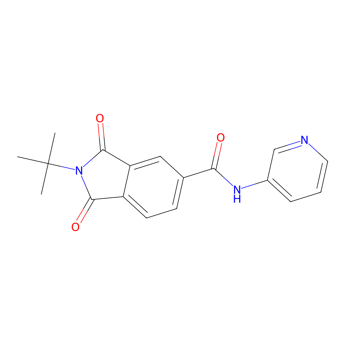 2-tert-butyl-1,3-dioxo-N-pyridin-3-ylisoindole-5-carboxamide molecular structure, CAS 364739-96-8