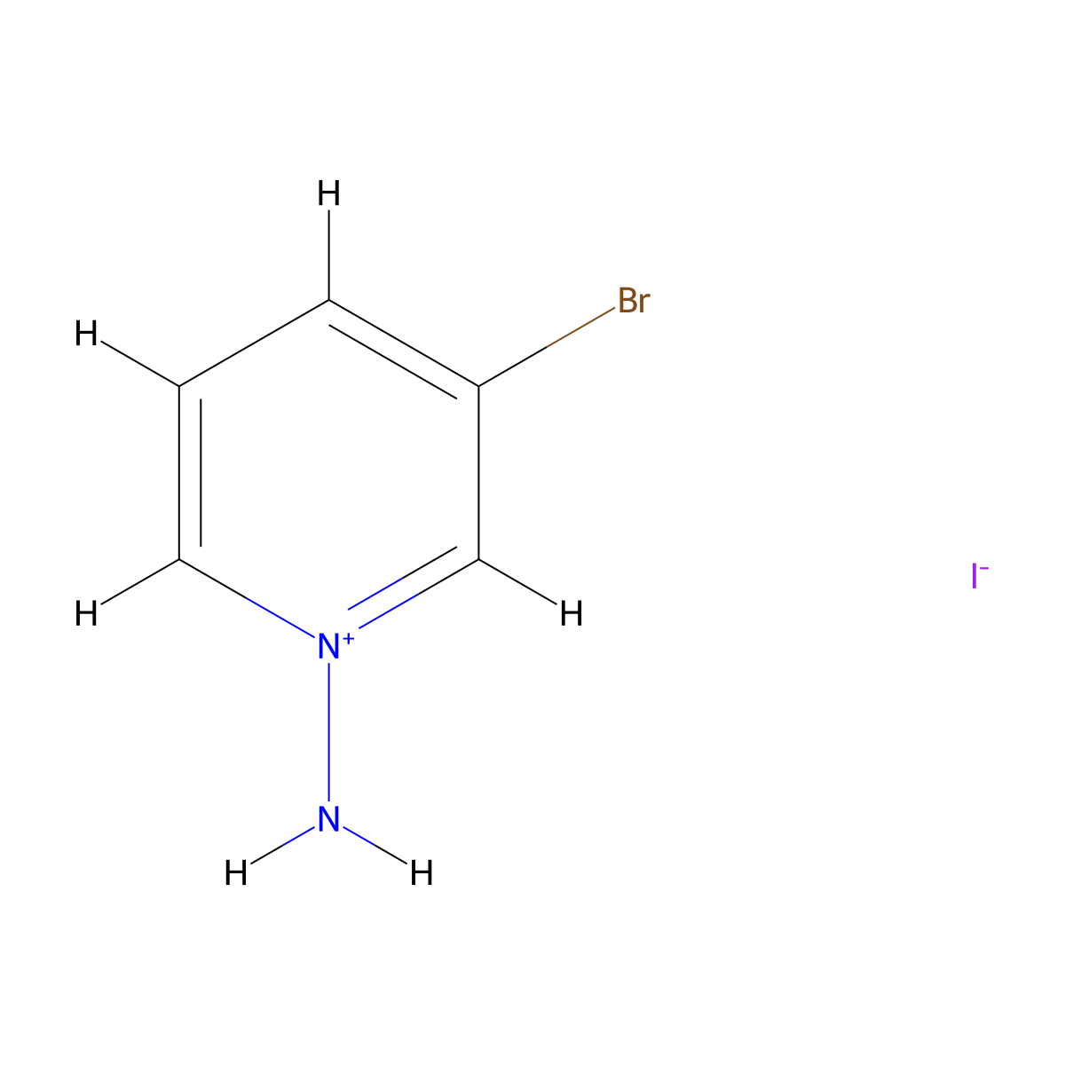 1-Amino-3-bromopyridin-1-ium iodide molecular structure, CAS 36474-98-3