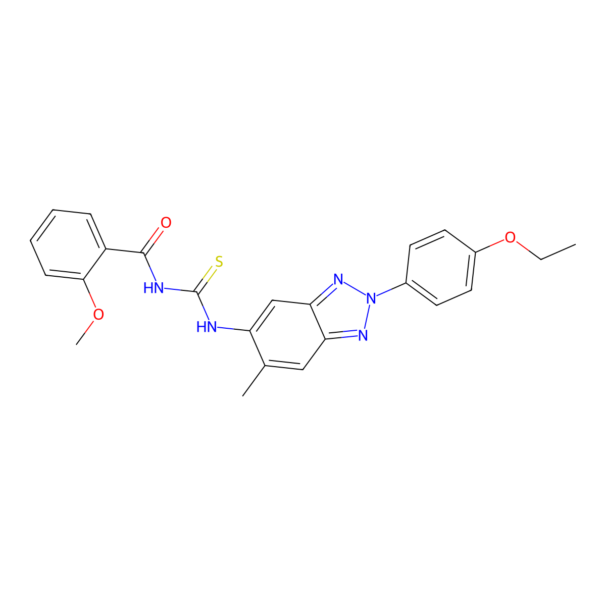 N-[[2-(4-ethoxyphenyl)-6-methylbenzotriazol-5-yl]carbamothioyl]-2-methoxybenzamide molecular structure, CAS 364740-12-5