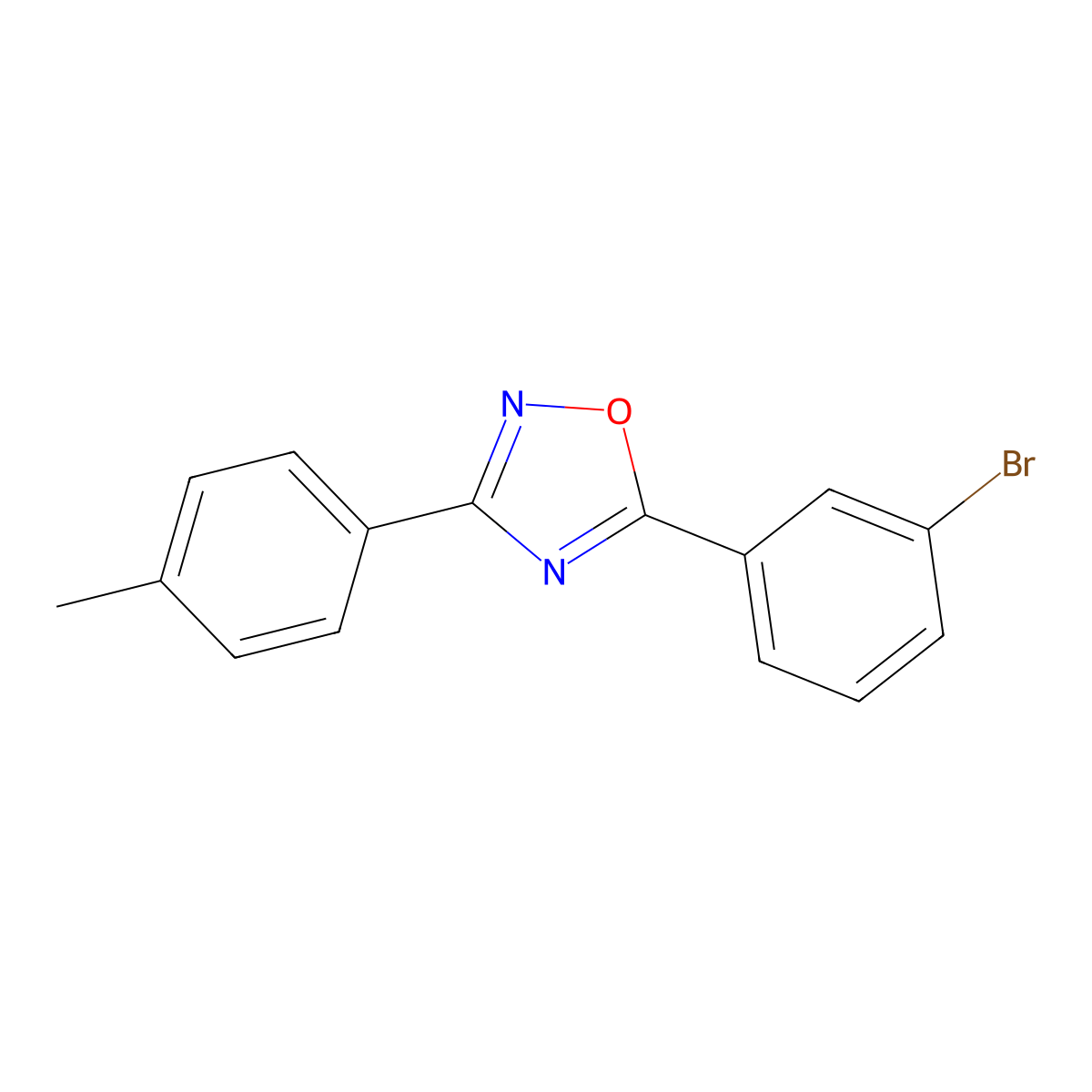 5-(3-Bromophenyl)-3-(4-methylphenyl)-1,2,4-oxadiazole molecular structure, CAS 364740-16-9