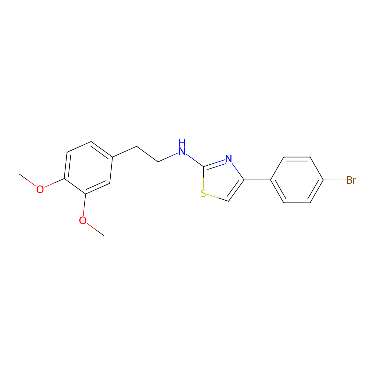 4-(4-bromophenyl)-N-[2-(3,4-dimethoxyphenyl)ethyl]-1,3-thiazol-2-amine molecular structure, CAS 364740-29-4