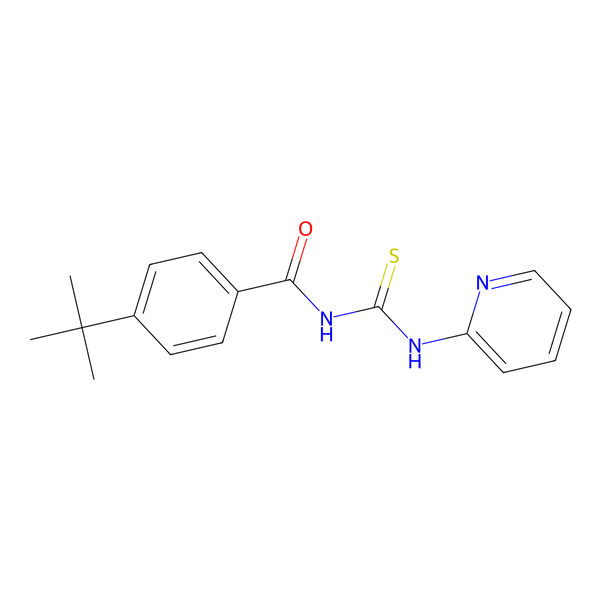4-tert-butyl-N-(pyridin-2-ylcarbamothioyl)benzamide molecular structure, CAS 364740-42-1