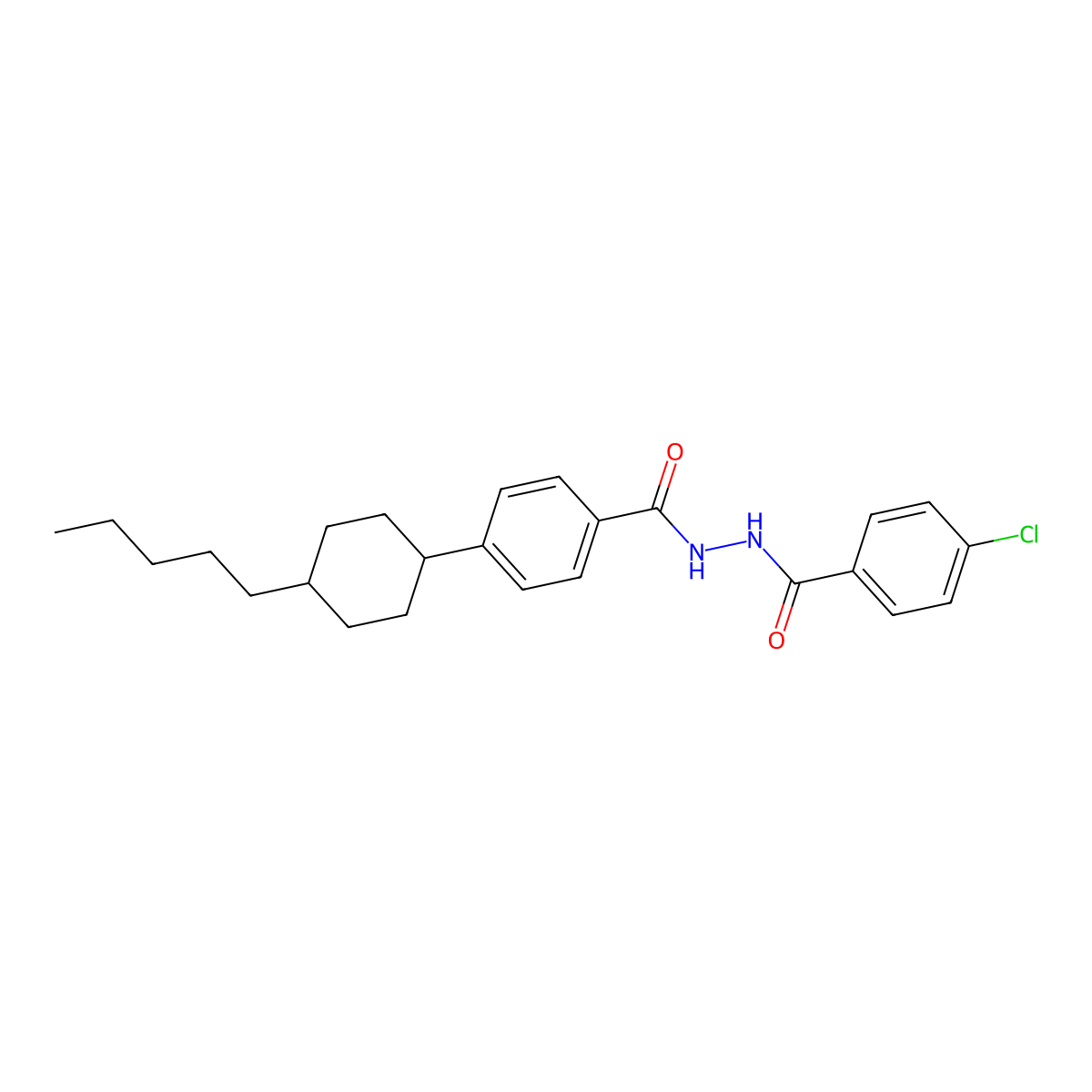 N'-(4-chlorobenzoyl)-4-(4-pentylcyclohexyl)benzohydrazide molecular structure, CAS 364740-46-5