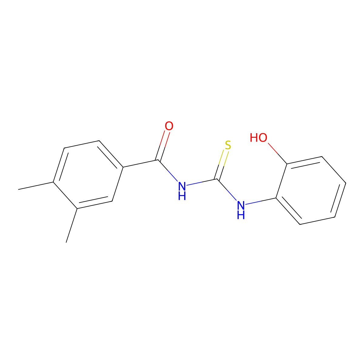 N-[(2-hydroxyphenyl)carbamothioyl]-3,4-dimethylbenzamide molecular structure, CAS 364740-55-6
