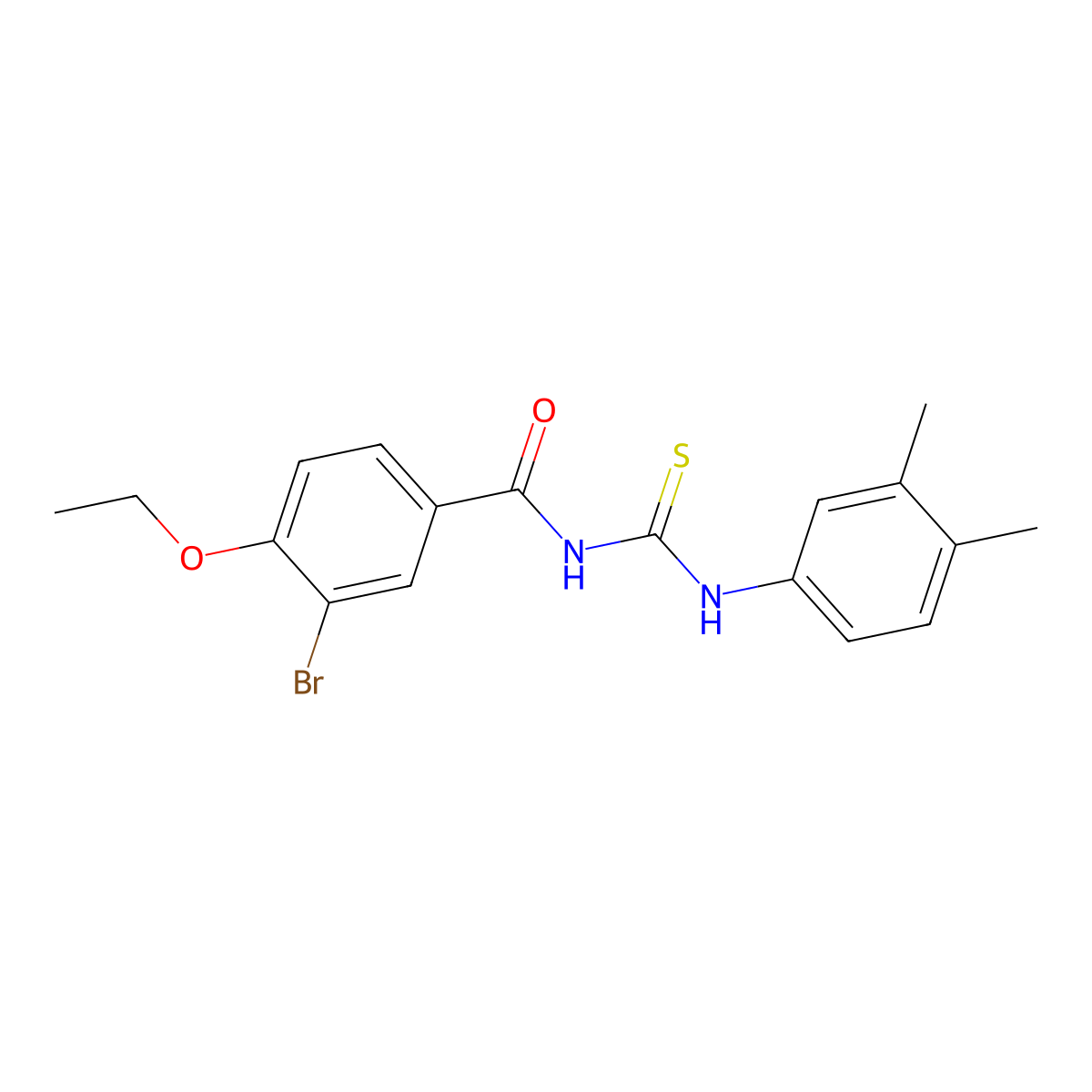 3-bromo-N-[(3,4-dimethylphenyl)carbamothioyl]-4-ethoxybenzamide molecular structure, CAS 364740-62-5