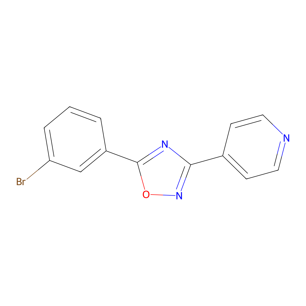 5-(3-Bromophenyl)-3-pyridin-4-yl-1,2,4-oxadiazole molecular structure, CAS 364740-66-9