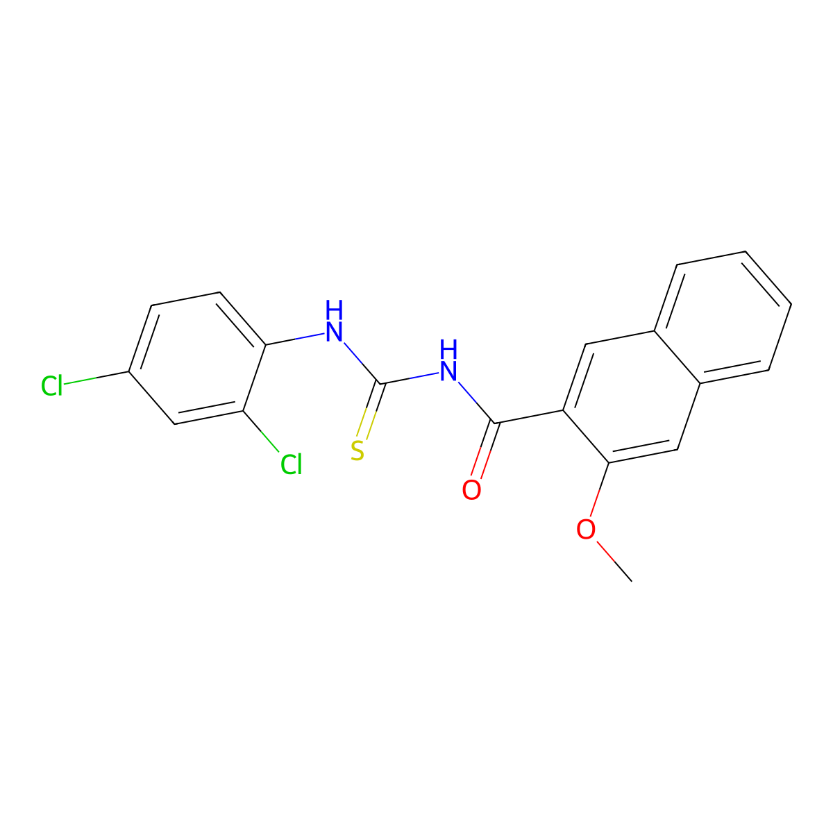N-[(2,4-dichlorophenyl)carbamothioyl]-3-methoxynaphthalene-2-carboxamide molecular structure, CAS 364740-74-9