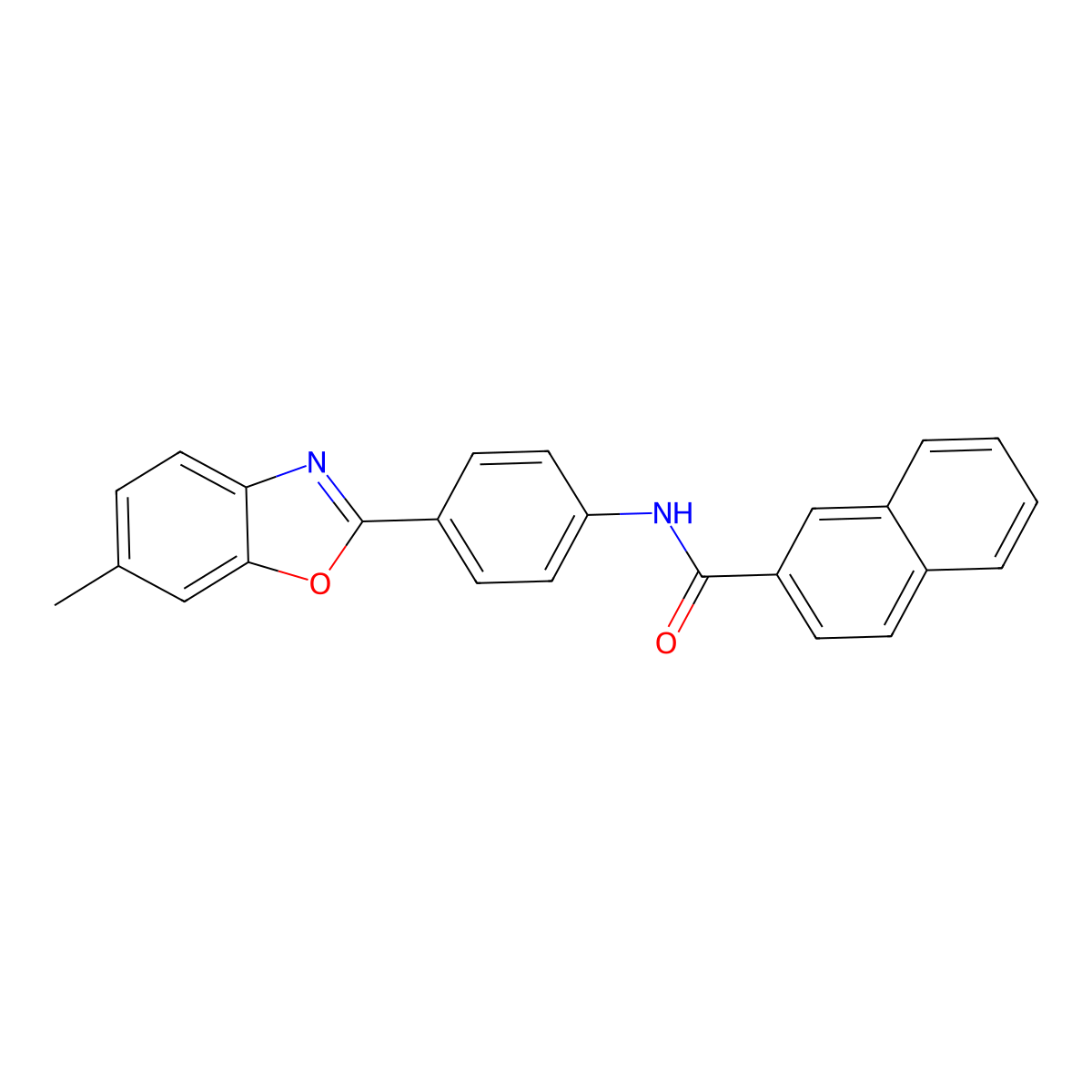 N-[4-(6-methyl-1,3-benzoxazol-2-yl)phenyl]naphthalene-2-carboxamide molecular structure, CAS 364740-83-0