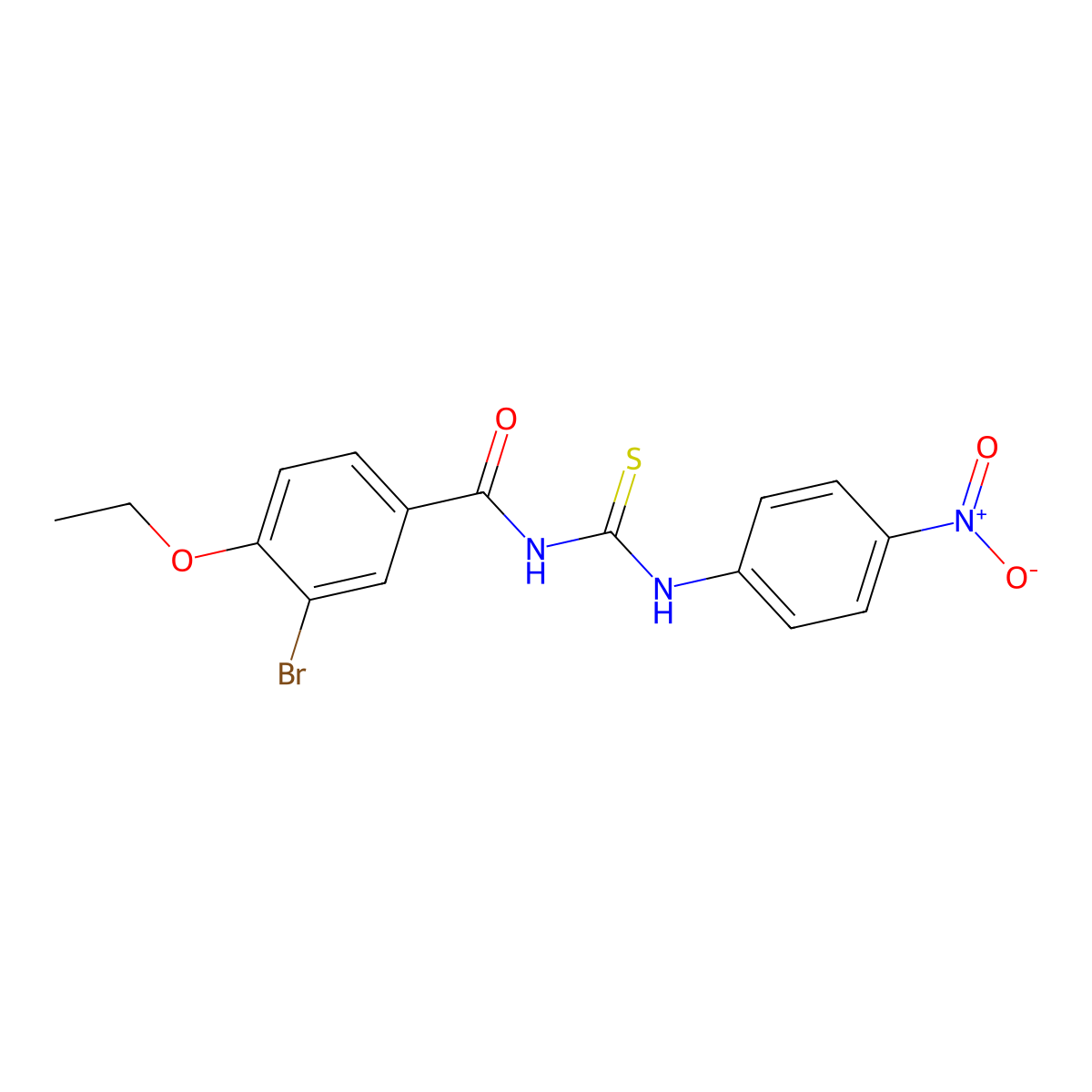 3-bromo-4-ethoxy-N-[(4-nitrophenyl)carbamothioyl]benzamide molecular structure, CAS 364740-91-0