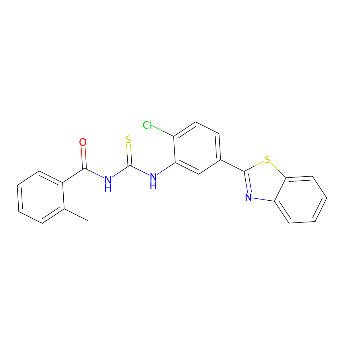 N-[[5-(1,3-benzothiazol-2-yl)-2-chlorophenyl]carbamothioyl]-2-methylbenzamide molecular structure, CAS 364740-94-3