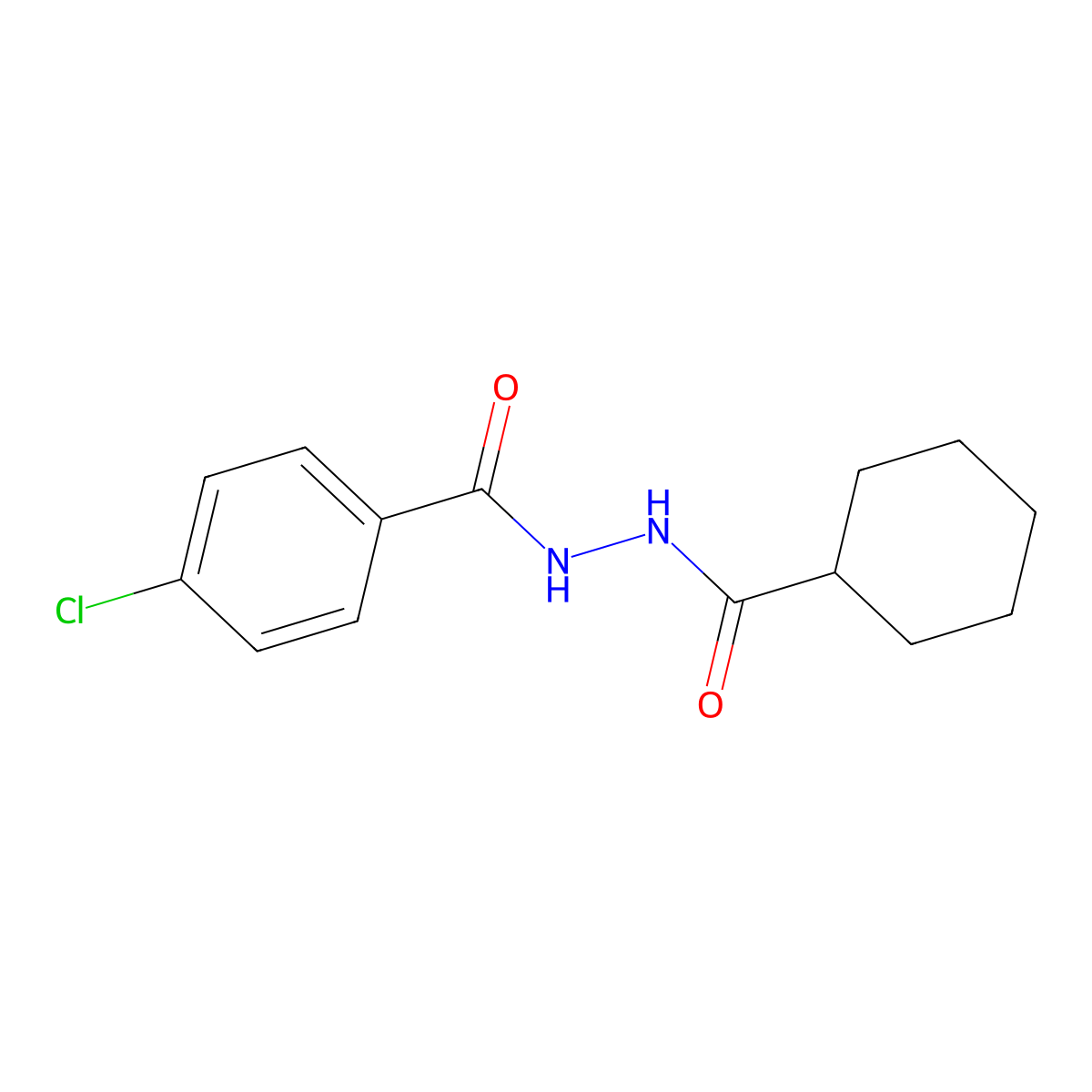 4-chloro-N'-(cyclohexylcarbonyl)benzohydrazide molecular structure, CAS 364741-21-9