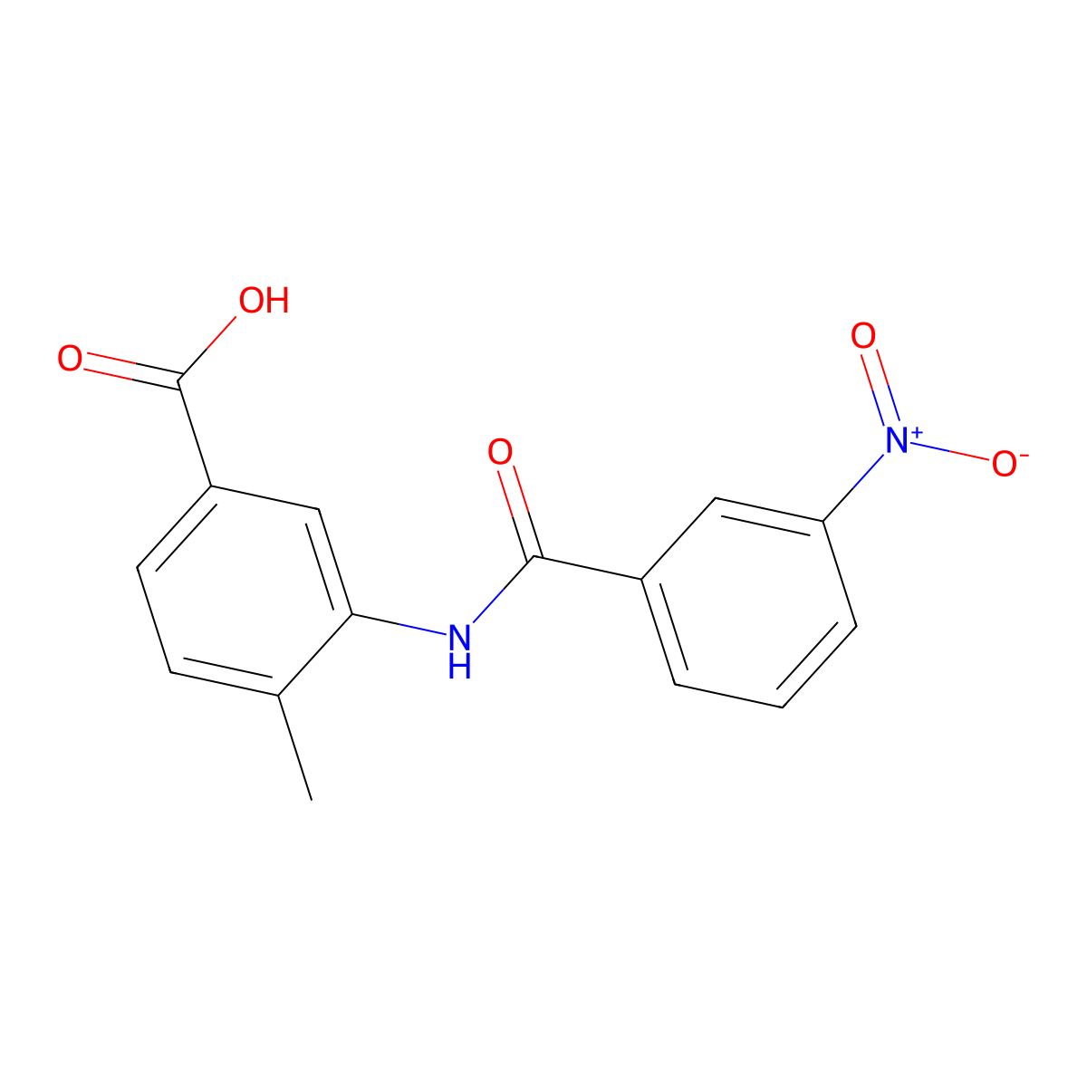 4-Methyl-3-{[(3-nitrophenyl)carbonyl]amino}benzoic acid molecular structure, CAS 364741-24-2