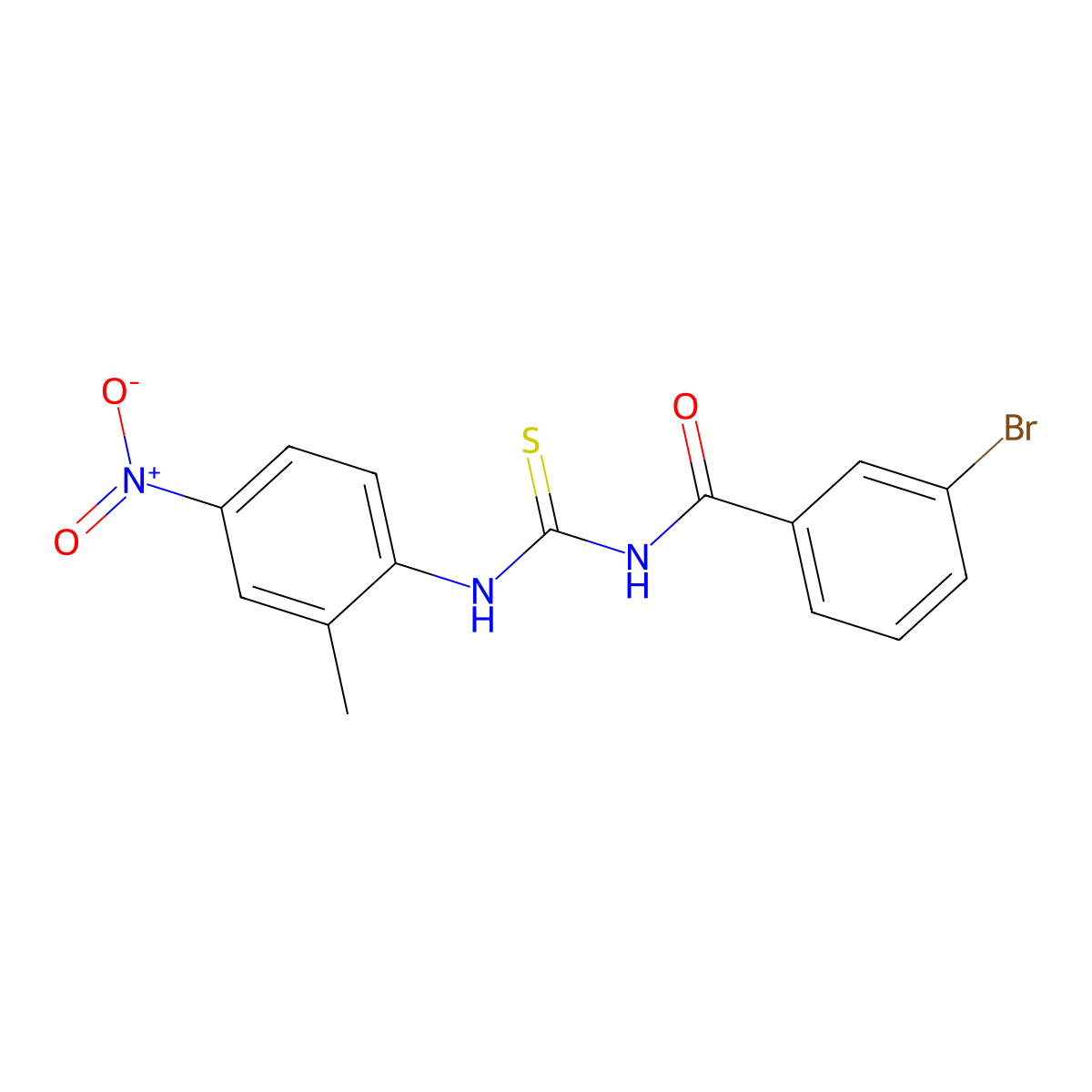 3-bromo-N-[(2-methyl-4-nitrophenyl)carbamothioyl]benzamide molecular structure, CAS 364741-38-8