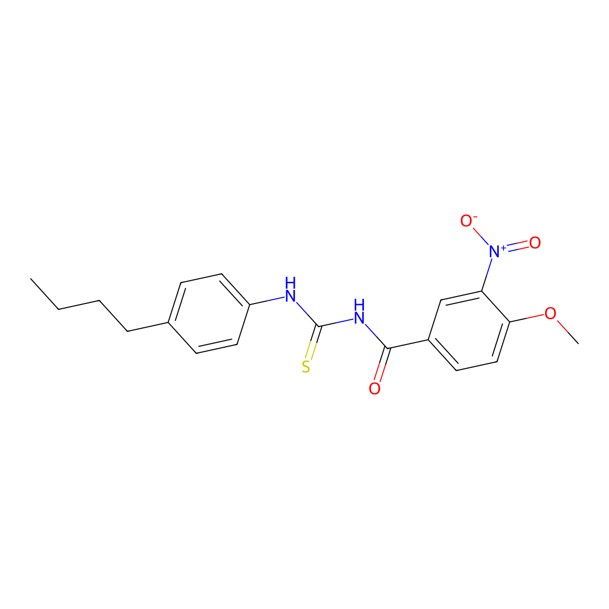 N-[(4-butylphenyl)carbamothioyl]-4-methoxy-3-nitrobenzamide molecular structure, CAS 364741-83-3