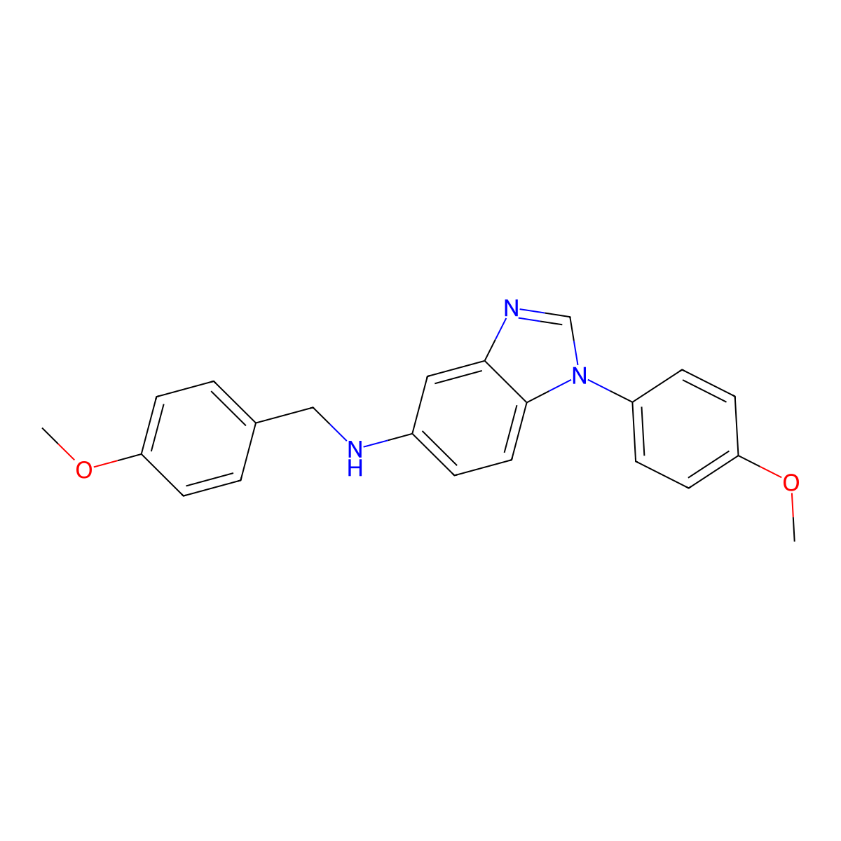 N-(4-methoxybenzyl)-1-(4-methoxyphenyl)-1H-benzimidazol-5-amine molecular structure, CAS 364742-15-4