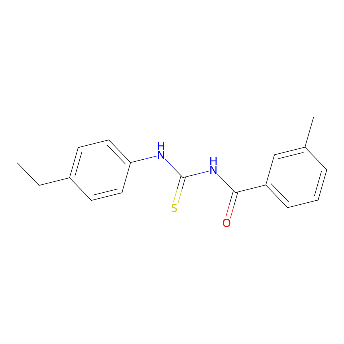 N-[(4-ethylphenyl)carbamothioyl]-3-methylbenzamide molecular structure, CAS 364742-18-7